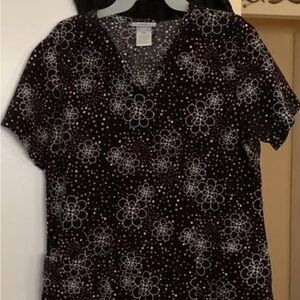 Floral Black and White Women's Top